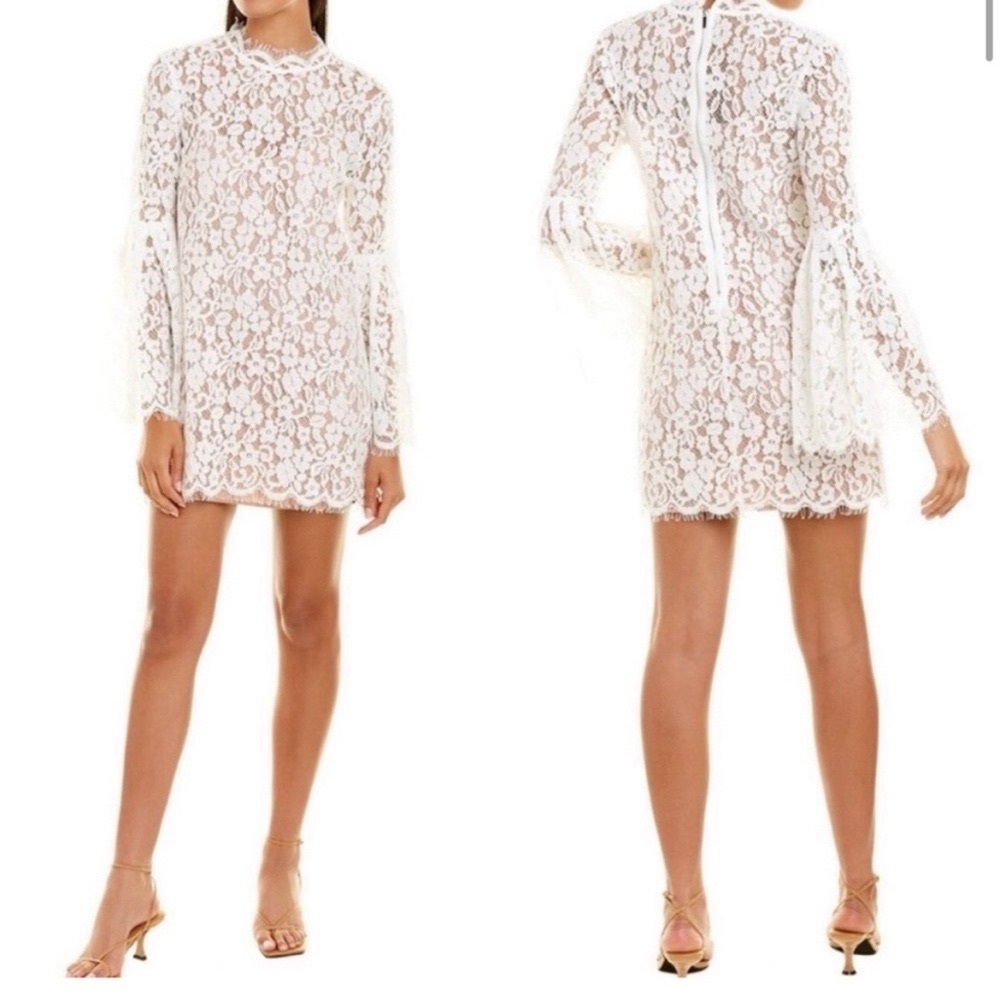 White lace Vici dress with beautiful belle sleeves
